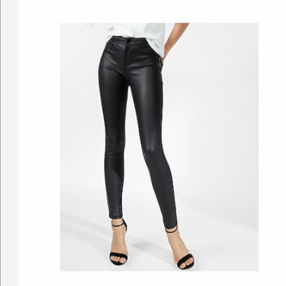5 pocket vegan leather leggings